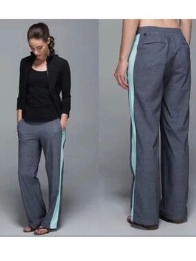 Lululemon Athletica City Summer Pant Heather Grey / Mint size 8